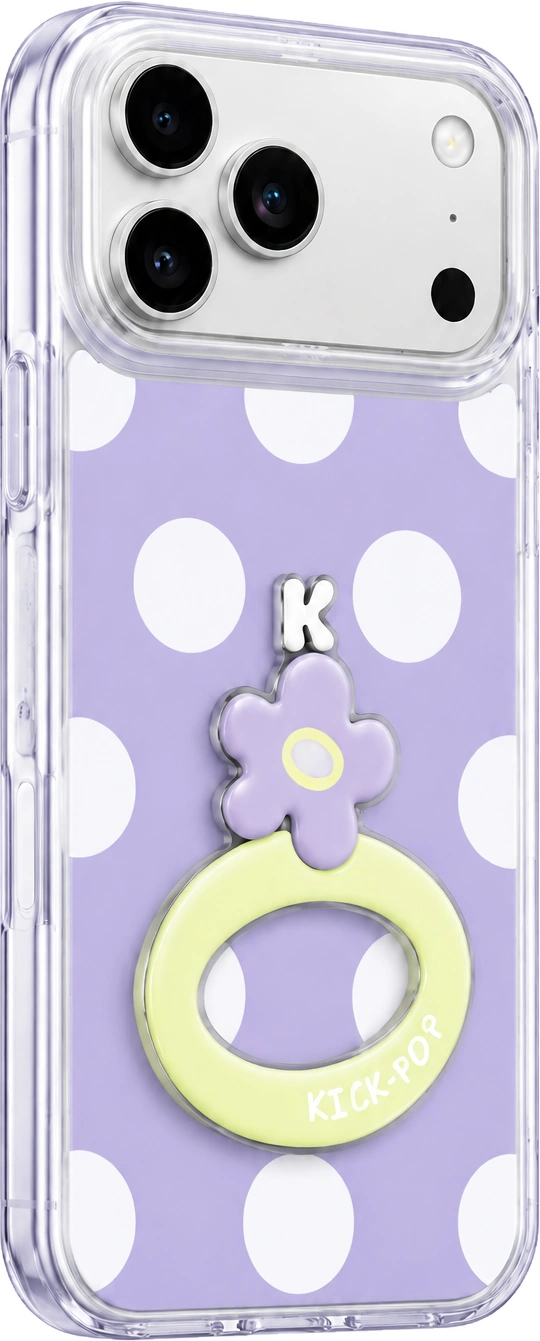 Polka phone case in Lilac