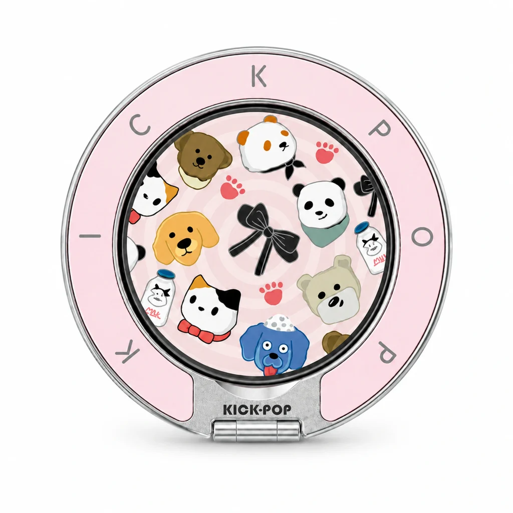 Pet Parade Blush Ring Stand — front view on a white background. AI styling visualization.