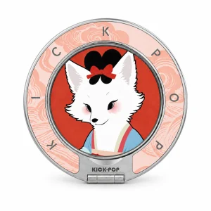 Bow Fox Peach Ring Stand — front view on a white background. AI styling visualization.