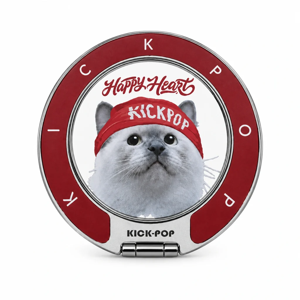 Happy Heart Cat Wine Ring Stand — front view on a white background. AI styling visualization.