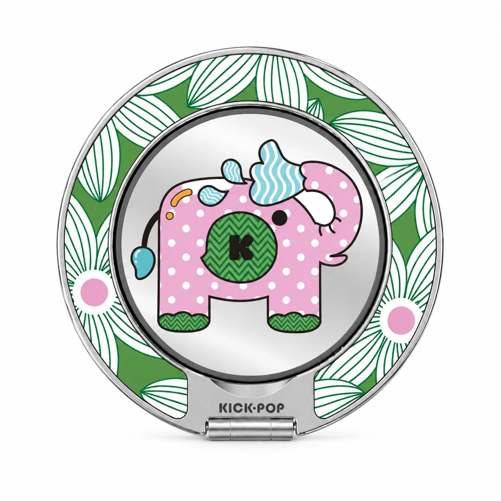 Patchwork Elephant Lilac Ring Stand — front view on a white background. AI styling visualization.