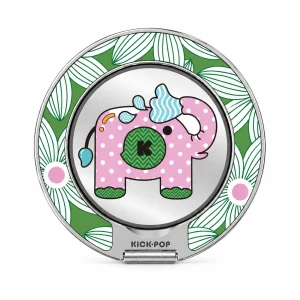 Patchwork Elephant Lilac Ring Stand — front view on a white background. AI styling visualization.