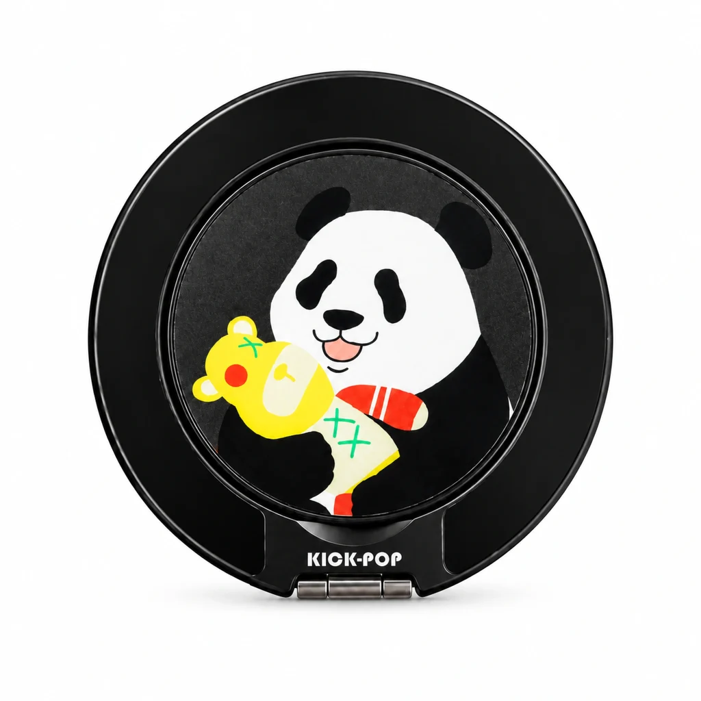 Panda Flower Ring Stand — front view on a white background. AI styling visualization.