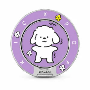 Daisy Pup Lilac Ring Stand — front view on a white background. AI styling visualization.