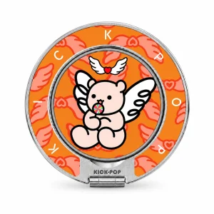 Angel Bunny Orange Ring Stand — front view on a white background. AI styling visualization.