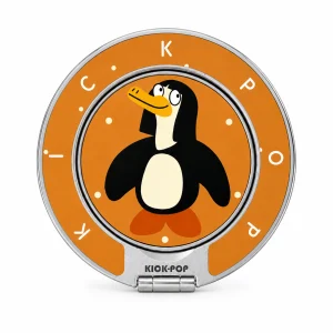 Penguin Ochre Ring Stand — front view on a white background. AI styling visualization.