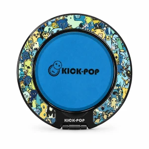 Doodle Logo Blue Ring Stand — front view on a white background. AI styling visualization.