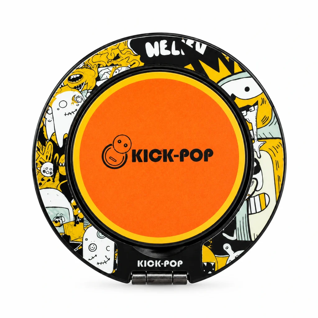 Doodle Logo Orange Ring Stand — front view on a white background. AI styling visualization.