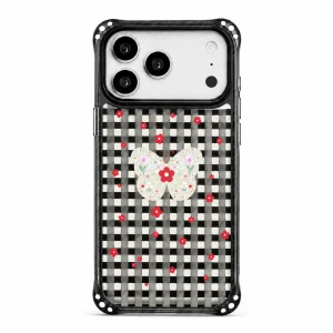 Sparkle / Noir Gingham Butterfly — back view on a white background. AI styling visualization.