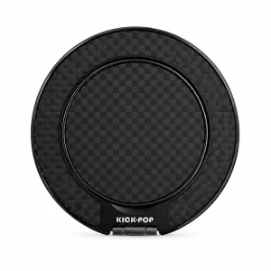 Micro Check Black Ring Stand — front view on a white background. AI styling visualization.