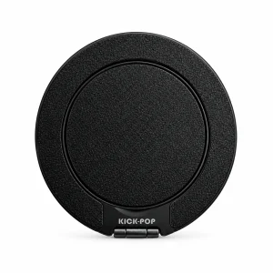 Fine Grain Black Ring Stand — front view on a white background. AI styling visualization.