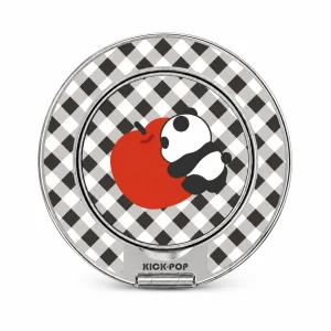 Apple Panda Check Ring Stand — front view on a white background. AI styling visualization.