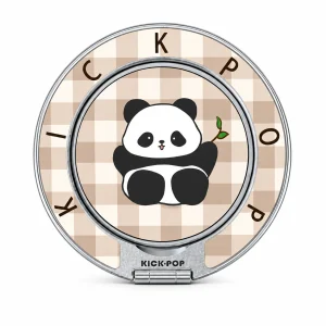 Bamboo Panda Taupe Ring Stand — front view on a white background. AI styling visualization.