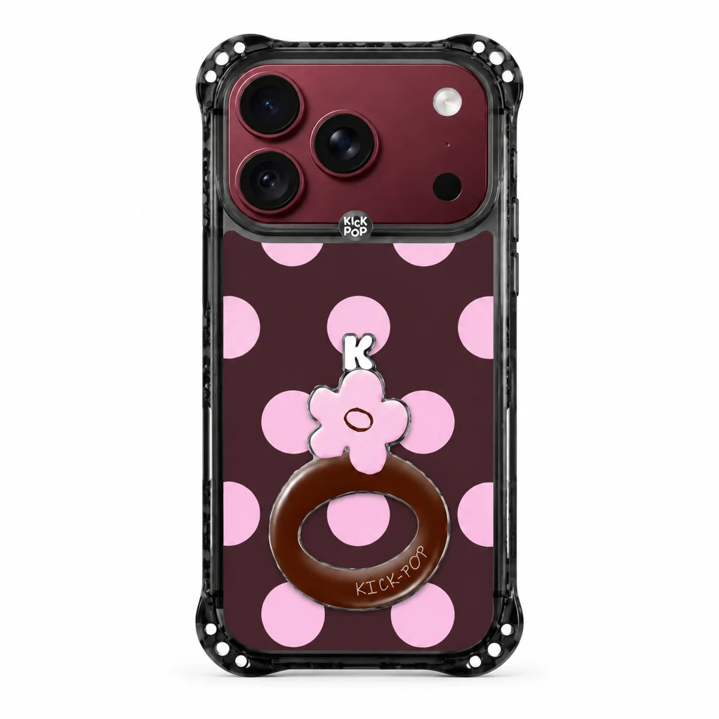Sparkle Floral Stand / Mulberry Pink Dot — back view on a white background. AI styling visualization.