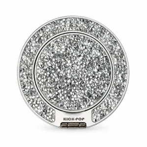 Silver Sparkle Ring Stand — front view on a white background. AI styling visualization.