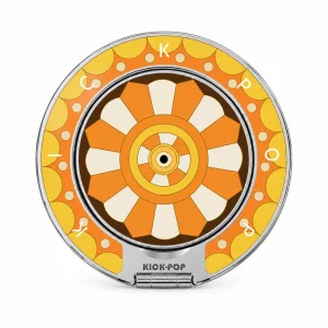 Sunburst Orange Ring Stand — front view on a white background. AI styling visualization.