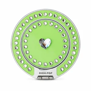 Lime Jewel Heart Ring Stand — front view on a white background. AI styling visualization.