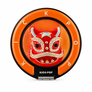 Ruby Lion Ring Stand — front view on a white background. AI styling visualization.