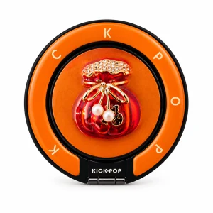 Ruby Lucky Pouch Ring Stand — front view on a white background. AI styling visualization.