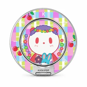 Berry Bunny Plaid Ring Stand — front view on a white background. AI styling visualization.