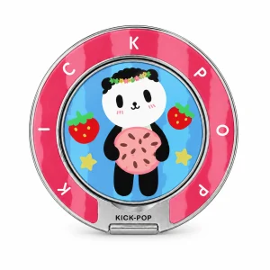 Cookie Panda Pink Ring Stand — front view on a white background. AI styling visualization.