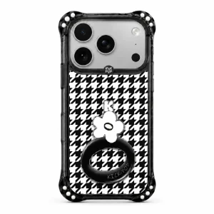 Sparkle Floral Stand / Houndstooth — back view on a white background. AI styling visualization.