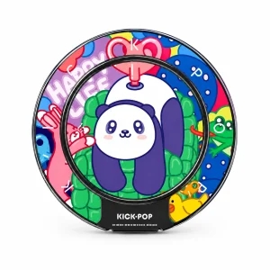 Juice Box Panda Ring Stand — front view on a white background. AI styling visualization.