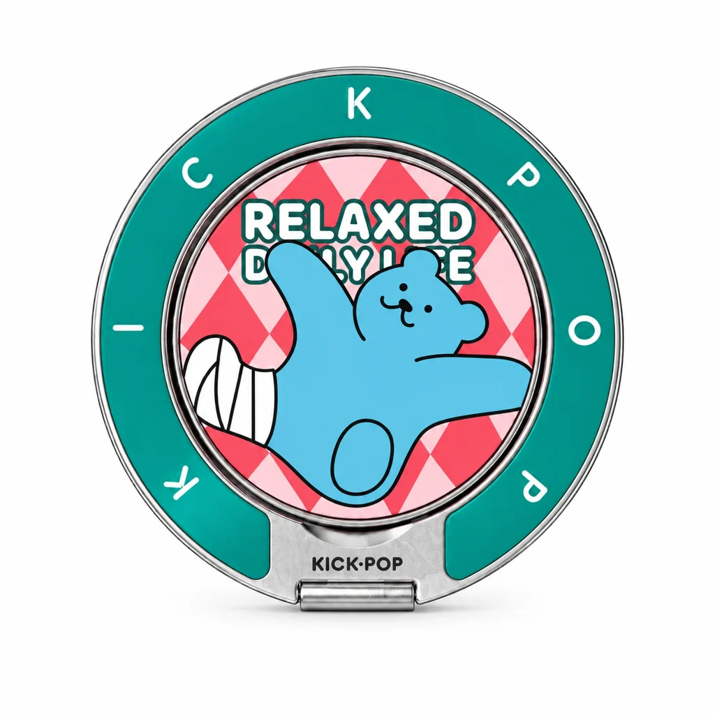 Relaxed Blue Creature Ring Stand — front view on a white background. AI styling visualization.