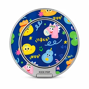 Party Creatures Navy Ring Stand — front view on a white background. AI styling visualization.