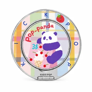 Panda Ice Cream Plaid Ring Stand — front view on a white background. AI styling visualization.