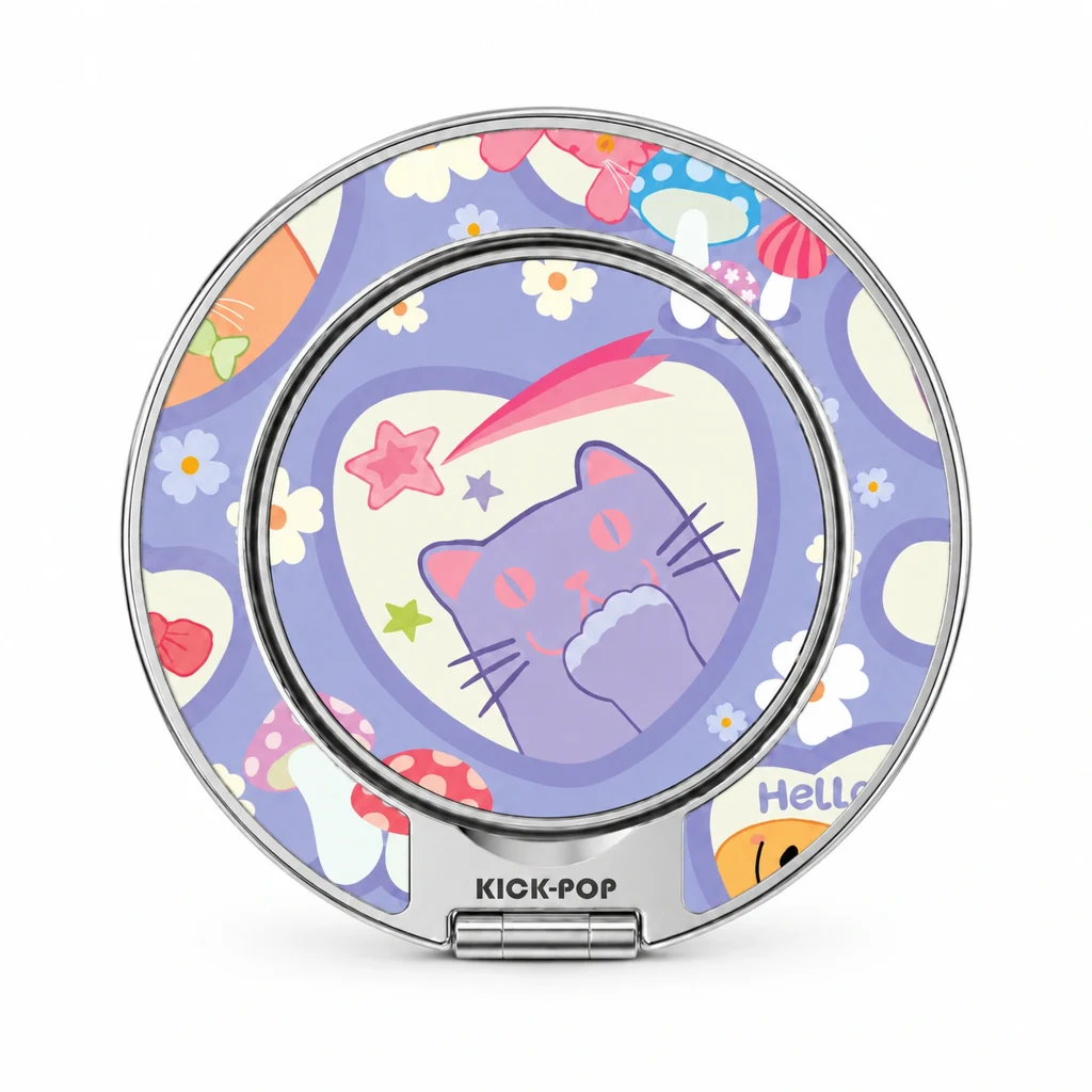 Lavender Cat Ring Stand — front view on a white background. AI styling visualization.