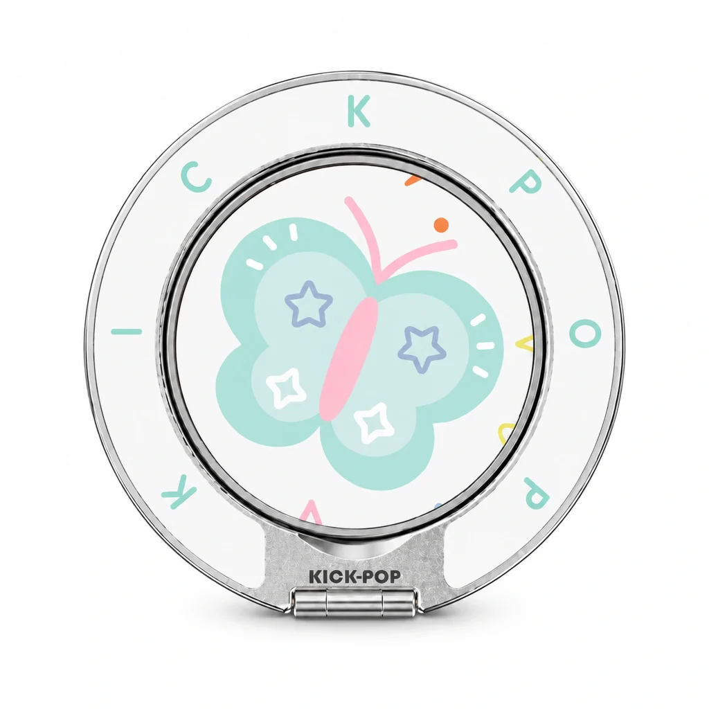 Pastel Butterfly Ring Stand — front view on a white background. AI styling visualization.