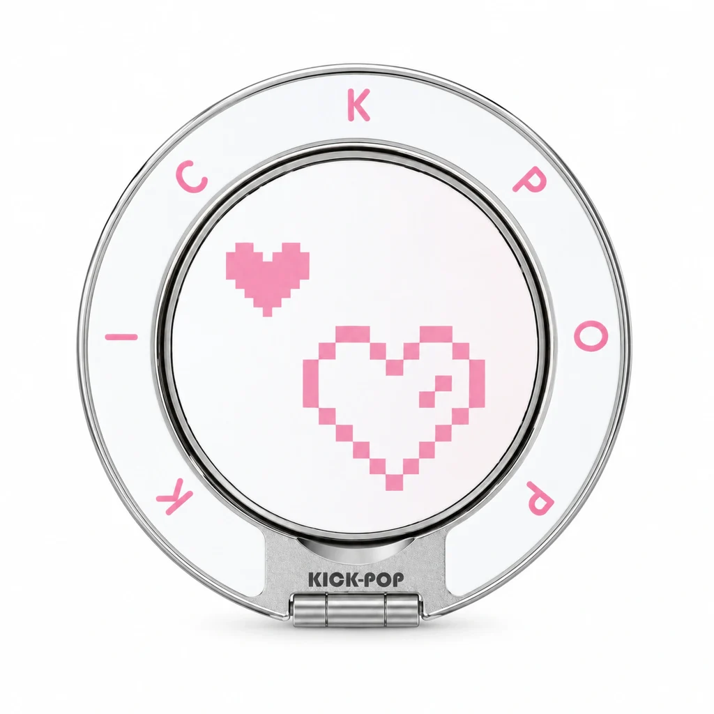 Pixel Hearts Ring Stand — front view on a white background. AI styling visualization.