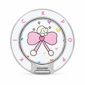 Bow Pup Pink Ring Stand — front view on a white background. AI styling visualization.