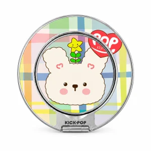 Popcorn Bear Plaid Ring Stand — front view on a white background. AI styling visualization.