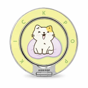 Happy Cat Lemon Ring Stand — front view on a white background. AI styling visualization.