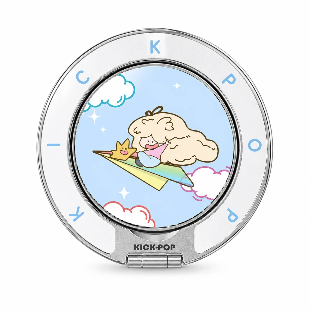 Paper Plane Puppy Ring Stand — front view on a white background. AI styling visualization.