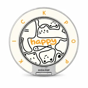 Happy Cat Doodles Ring Stand — front view on a white background. AI styling visualization.