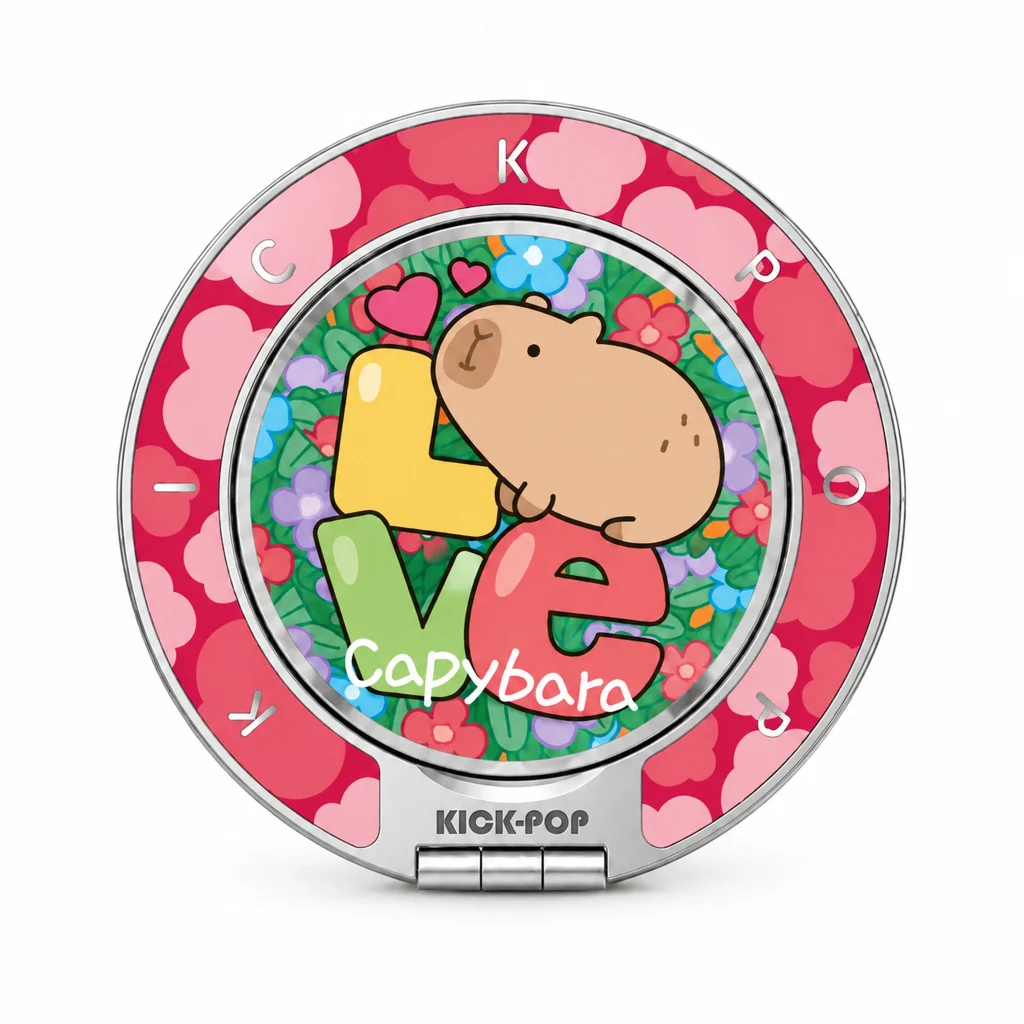 Capybara Love Ring Stand — front view on a white background. AI styling visualization.