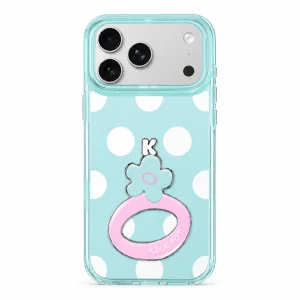 Vibrant Polka Stand / Aqua Pop — back view on a white background. AI styling visualization.
