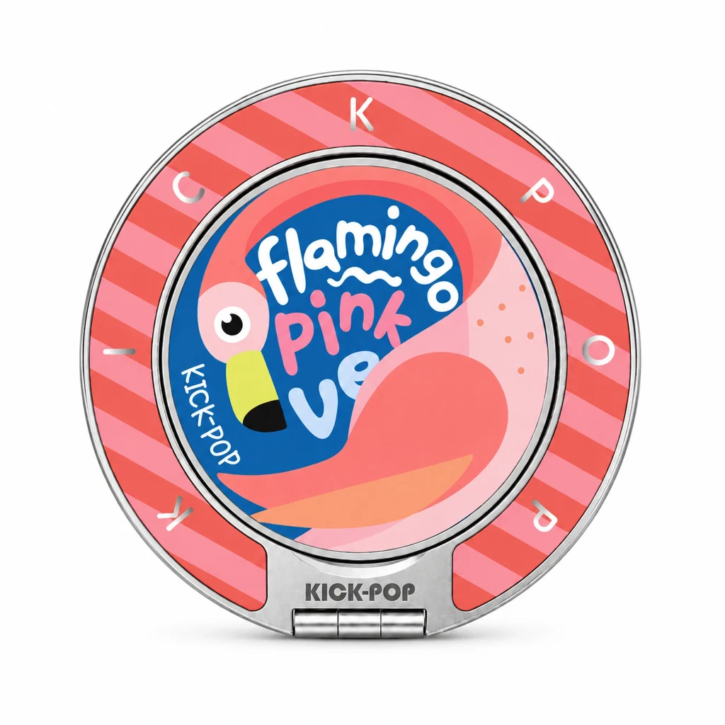 Flamingo Pine Ring Stand — front view on a white background. AI styling visualization.