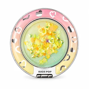 Lemon Confetti Hearts Ring Stand — front view on a white background. AI styling visualization.