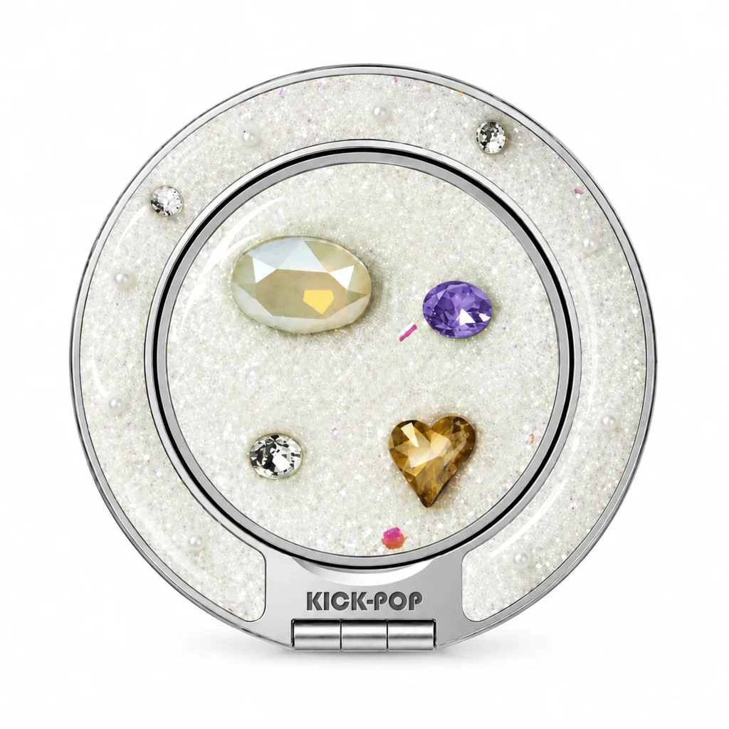 Ivory Jewel Violet Ring Stand — front view on a white background. AI styling visualization.