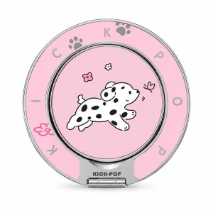 Dalmatian Pink Ring Stand — front view on a white background. AI styling visualization.