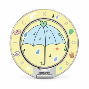 Rainy Day Yellow Ring Stand — front view on a white background. AI styling visualization.