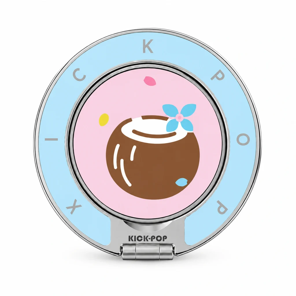 Coconut Blush Ring Stand — front view on a white background. AI styling visualization.