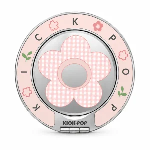 Gingham Bloom Pink Ring Stand — front view on a white background. AI styling visualization.