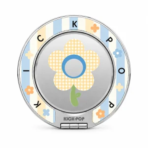 Gingham Bloom Yellow Ring Stand — front view on a white background. AI styling visualization.