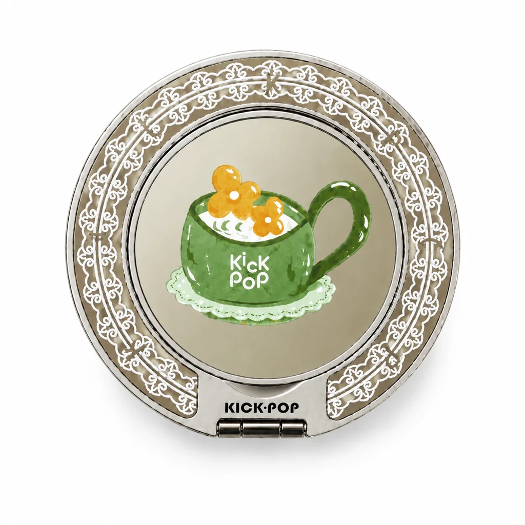 Green Tea Lace Ring Stand — front view on a white background. AI styling visualization.
