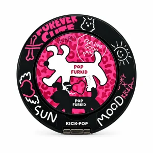Pop Furkid Pink Ring Stand — front view on a white background. AI styling visualization.
